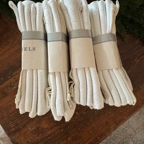 Williams Sonoma Green Stripe Diamond Towels - Picture 2 of 2